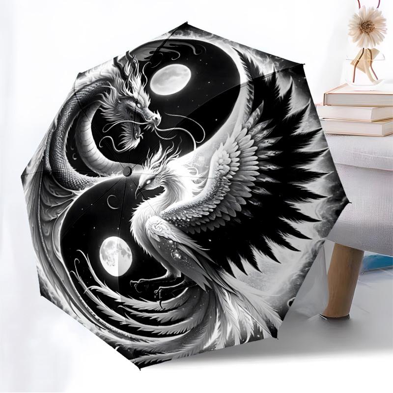 1pc Dragon Phoenix Yin Yang Symbol Automatic Open/Close Umbrella, Halloween &  Gifts - Ideal for Daily, Formal, Party Use, Durable Canopy yy251011023