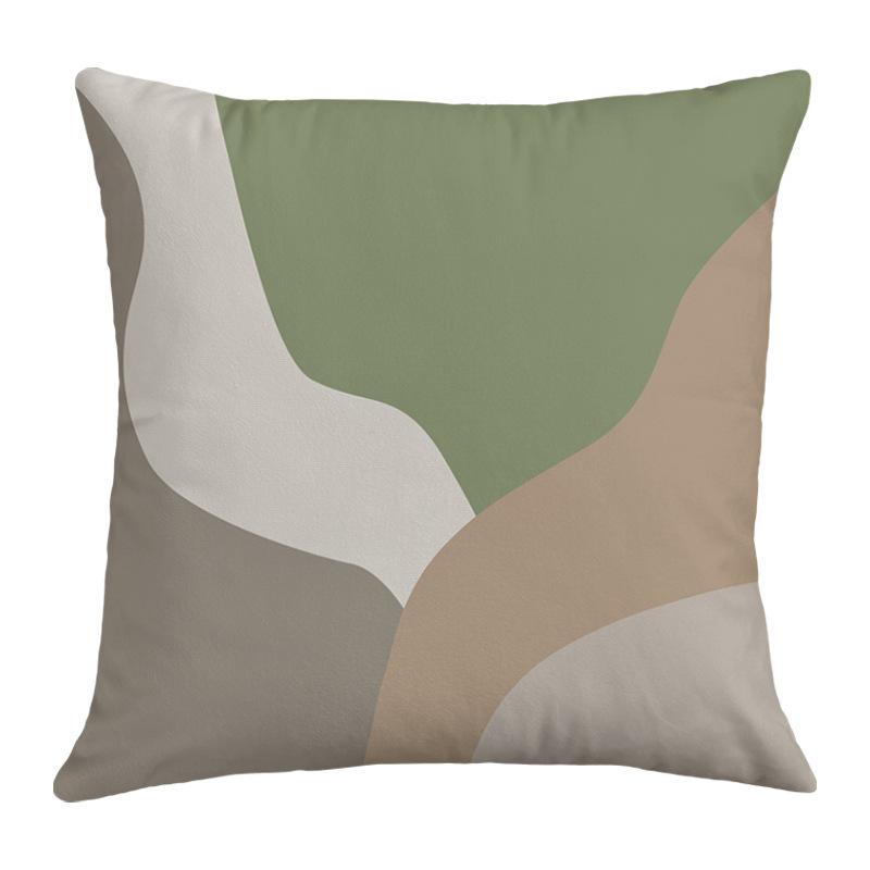Popular Green Plant Printed Sofa Pillow, Simple Ins Style, Fresh and Refreshing Pillow