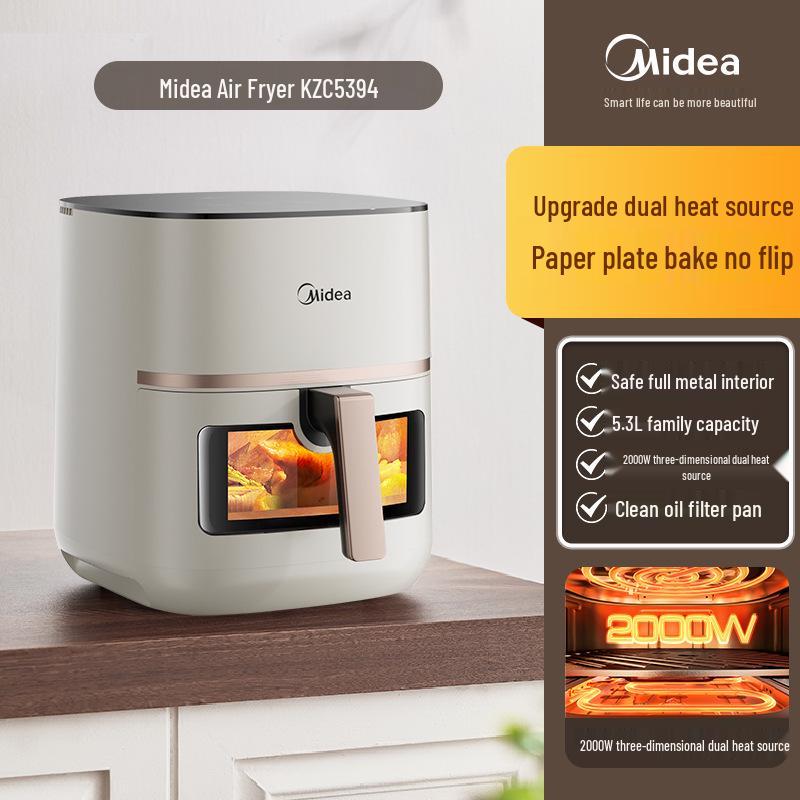 Аэрофритюрница Midea KZC5394 с функцией Flame Roast - Двойной нагрев, Не требует переворачивания, Большая вместимость
