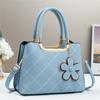 Trendy Color Block Handbag For Women 2024 Spacious Pu Shoulder Bag For Daily Use