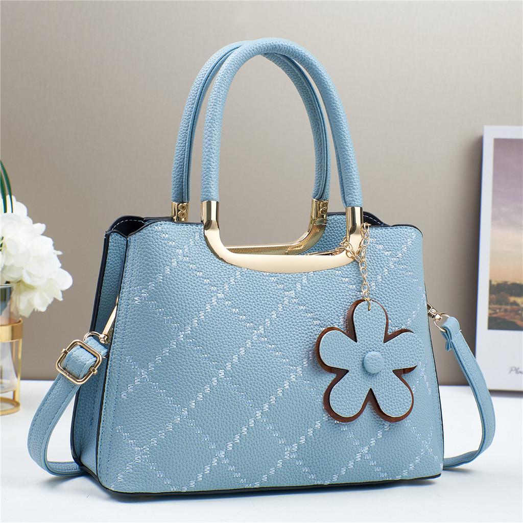 Trendy Color Block Handbag For Women 2024 Spacious Pu Shoulder Bag For Daily Use