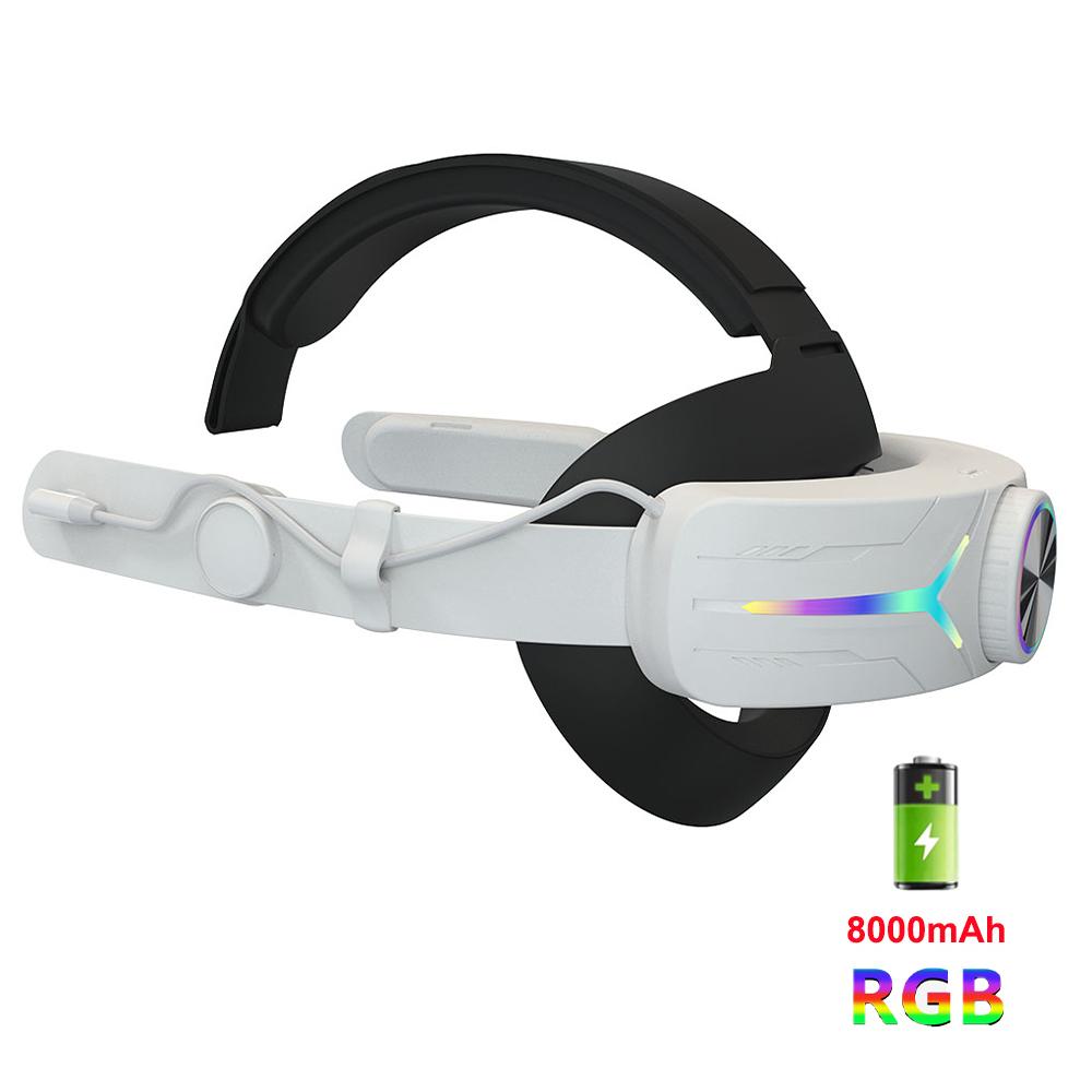 Ремешок на голову с аккумулятором для гарнитуры Meta Quest 3/Quest 3S VR, встроенные аккумуляторы емкостью 8000 мАч, аксессуары для ремня RGB Elite