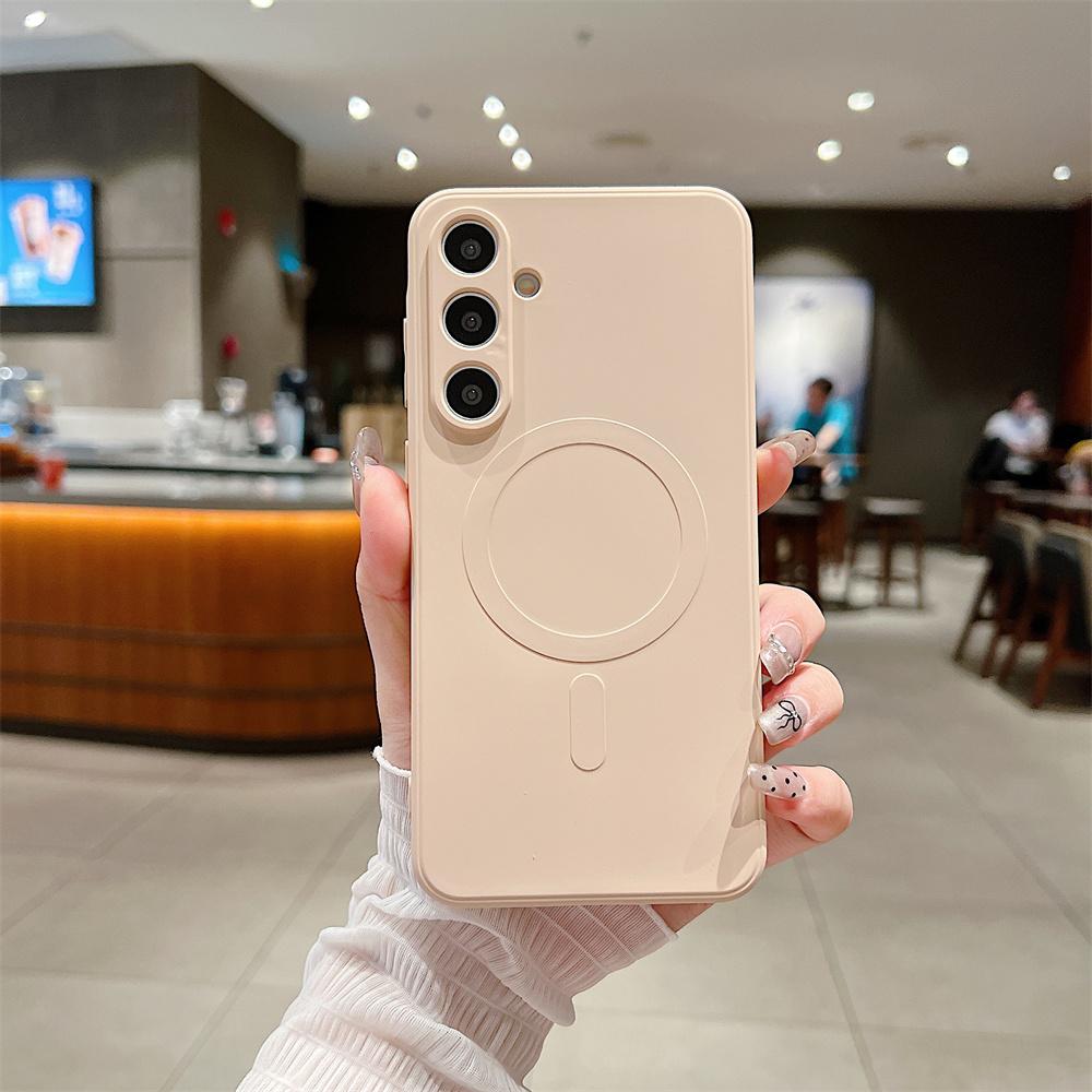 Модный красочный силиконовый магнитный чехол для телефона для Samsung Galaxy A57 A37 A27 A17 A07 A56 A16 A36 A26 A55 A35 A15 Беспроводная зарядка Защитная крышка для камеры