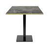 Table 70 X 70 Cm - Milan Model Metallic Stone Brass Edges