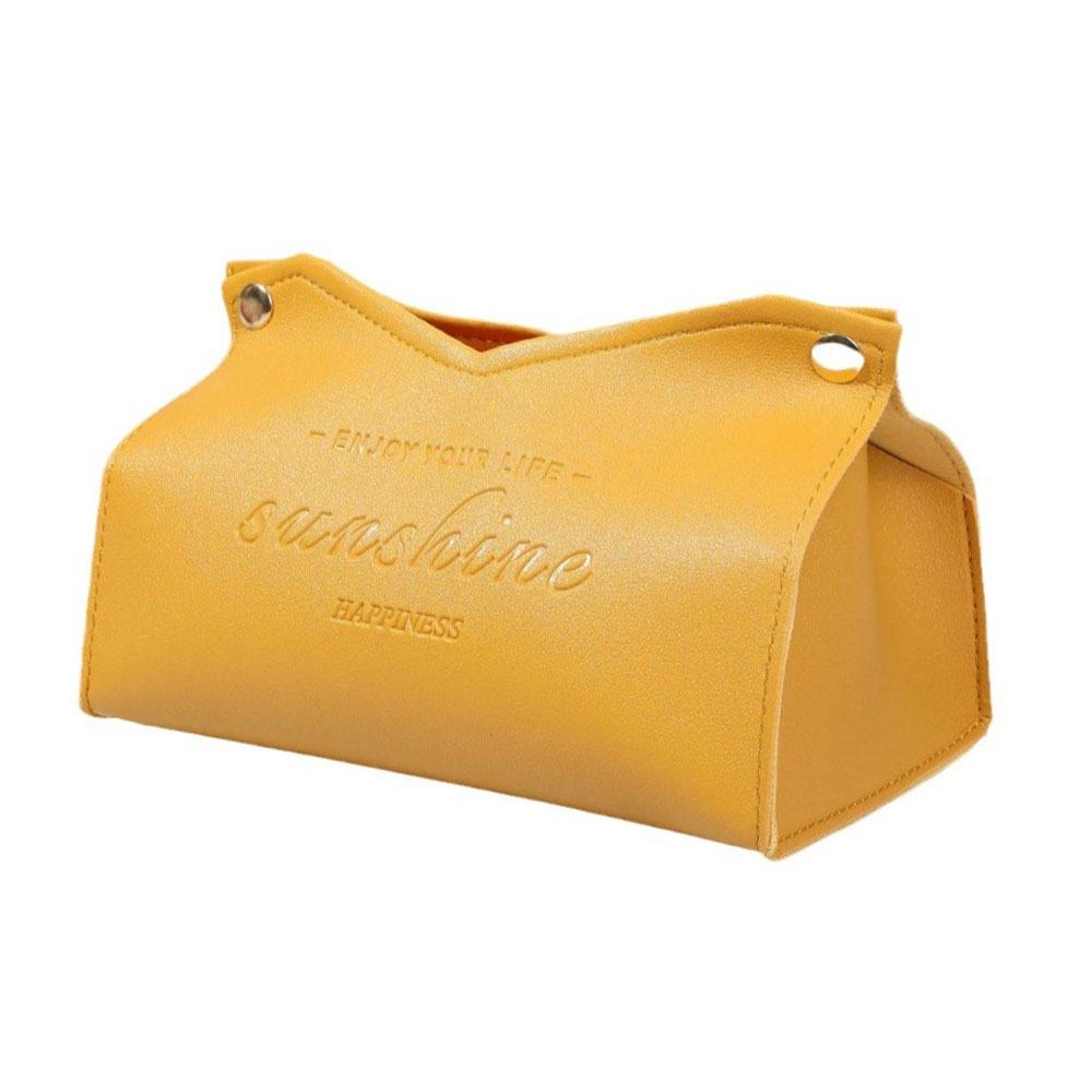 Коробка для салфеток из искусственной кожи, однотонная сумка для хранения бумажных салфеток, держатель для салфеток, украшение для гостиной