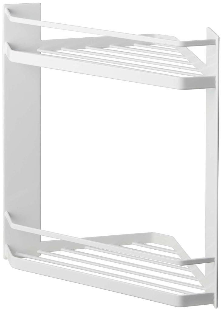 Yamazaki Jitsugyo Magnetic Bathroom Corner Rack 2 Tiers White X X H34cm Tower Bathroom Storage Floating Rack Drainer 6623 Approx. W22.5 D22.5