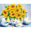 Полный круглый дрель 5D DIY алмазная живопись цветок Алмазная вышивка Подсолнух вышивка крестиком круглая мозаика со стразами подарок