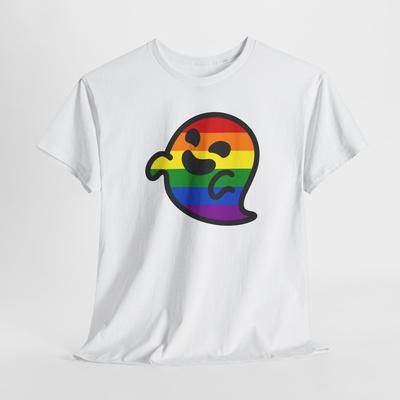 Gaysper Радужный Призрак ЛГБТ Унисекс Футболка Топы Футболка, Футболка ЛГБТ Прайд, Символ Радужного Флага