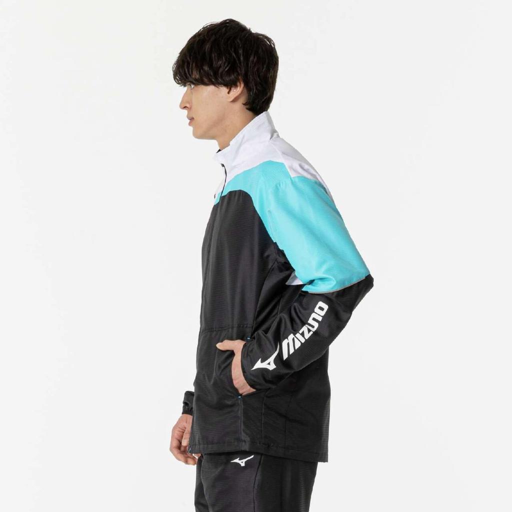 Tennis Wear Active Warmer Jacket Water Repellent Heat Retention Fleece Lining 62JEB502 Black X Blue Atoll [Mizuno]