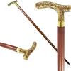 Embossed Brass Handle Walking Stick
