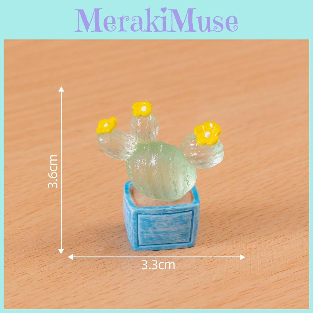 Glow In The Dark Miniature Cactus Resin Figurine Creative Desktop Decoration