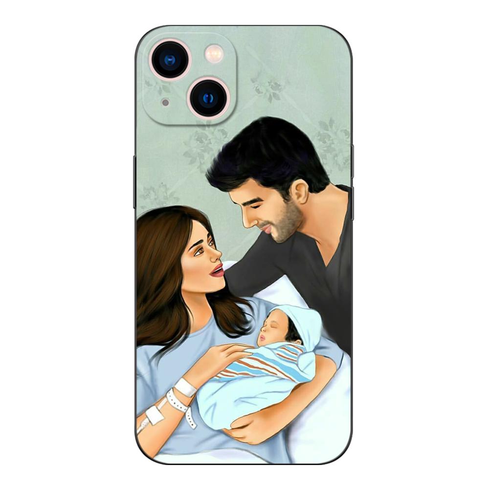 Черный ТПУ чехол для OPPO A16 A16S A55 A94 F17 F19 Pro Reno 4 5 Lite 6 4G 5G Мама Папа Малыш семья