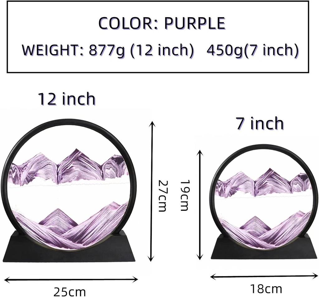 Round Tempered Glass 3D Deep Sea Sand Scene For Relaxing Desktop, Home Office, Children Adult Work Decoration