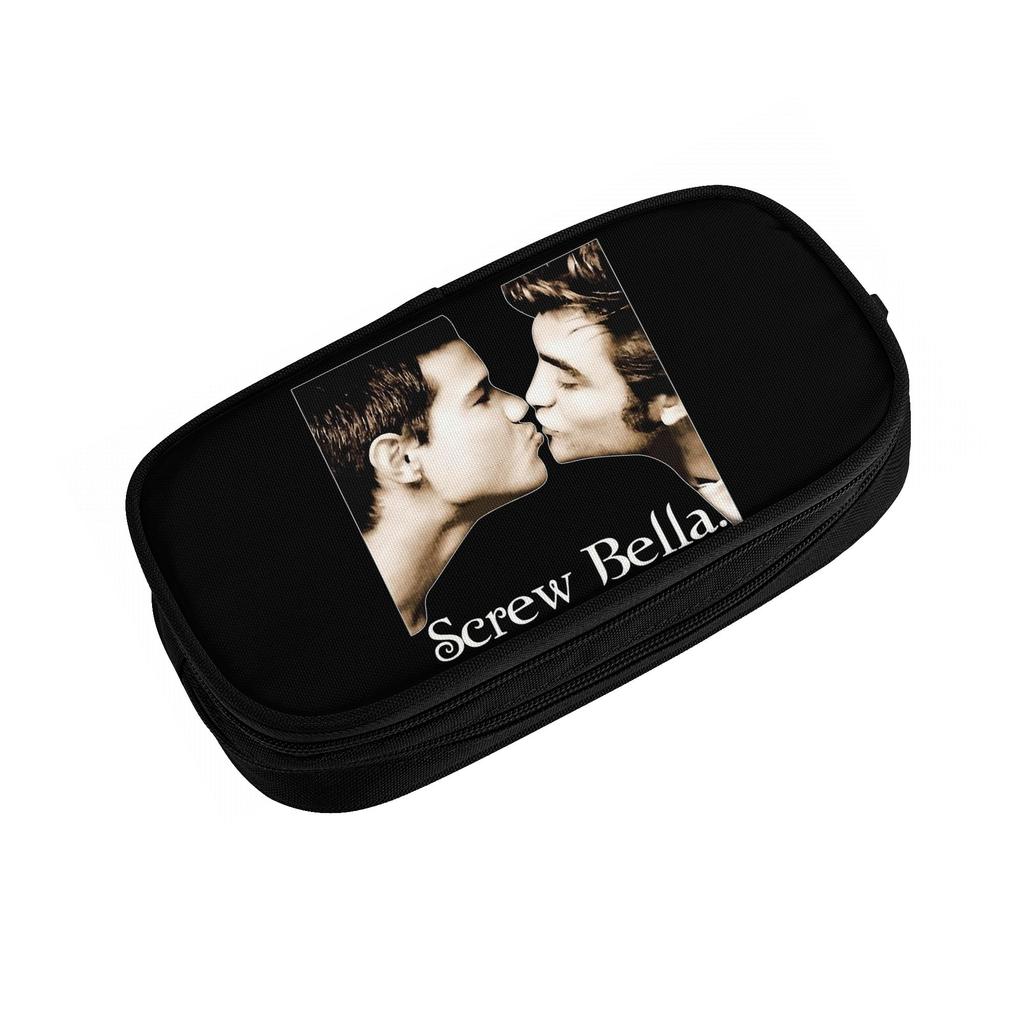 Screw Bella Twilight Edward Jacob Black Pencil Case Pen Box Bags Girls Boys Large Storage Students School Cosmetic Pencilcases