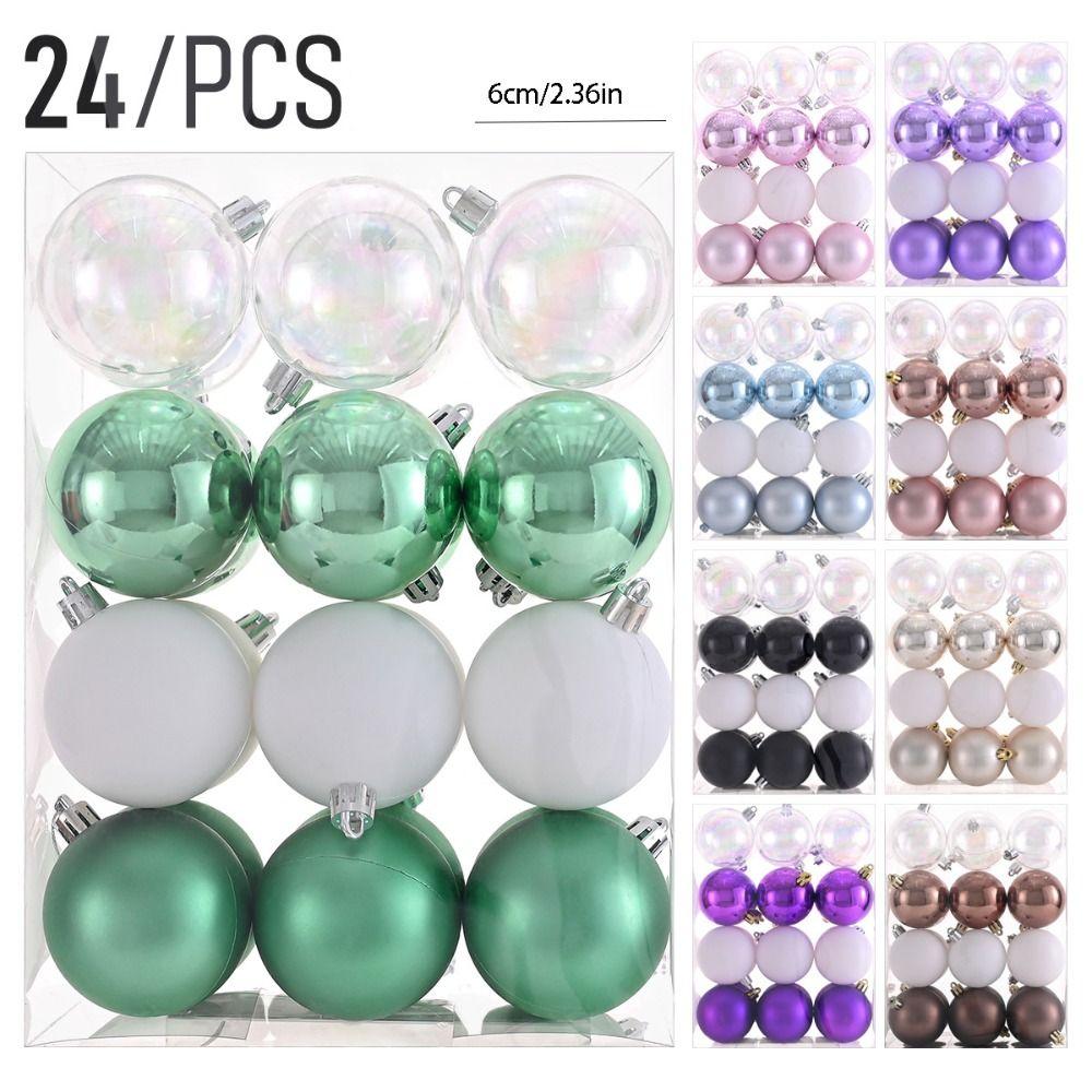 24pcs 6CM Christmas Balls Electroplated Christmas Spheres Pendant  Background Layout