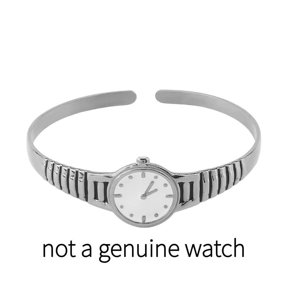 Часы Открытый Браслет Винтажная Титановая Сталь Ручная Цепь Ювелирные Часы Дизайн Браслет Унисекс