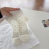 Весенне-летние короткие носки для девочек в рубчик с кружевом, с точками и ажурным узором - Идеально универсальные легкие носки