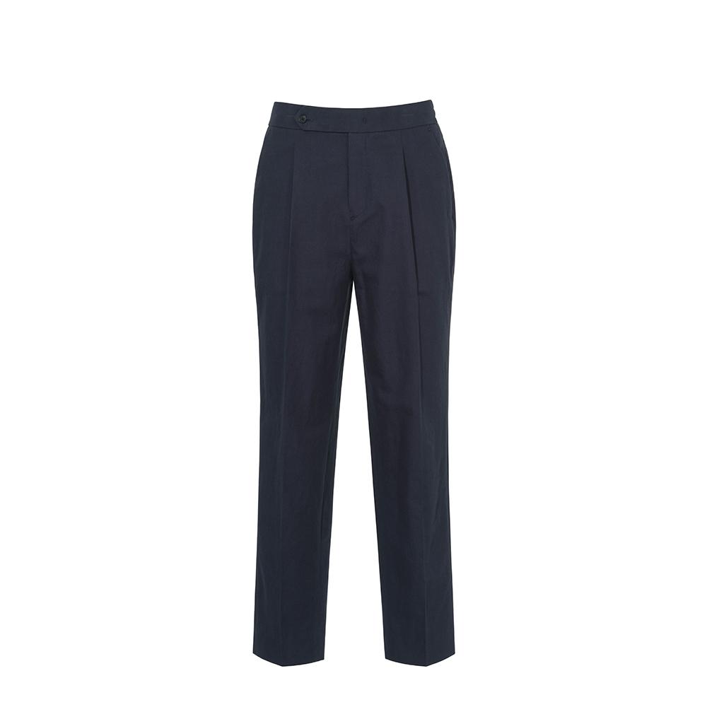 EDWARDMAX Linen & Cotton Elastic Waist Pants (Nv)