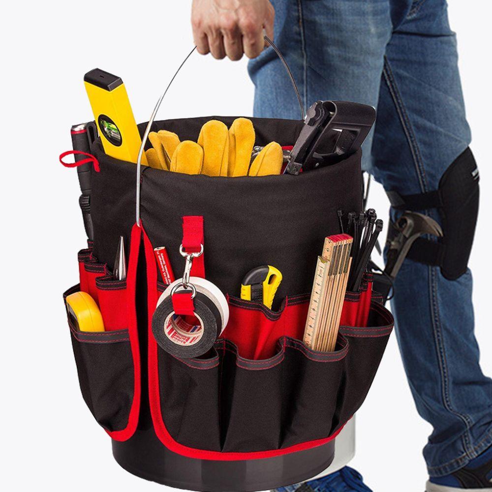 42 сетки сумка для садовых инструментов ткань Оксфорд сумка для ручного инструмента ведро органайзер сумка для деревообрабатывающих инструментов