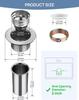 2" RV Sink Drain Strainer with Drain Pipe Stainless Steel Prep Bar Sink Drain Assembly Small Drain Fits 2 Inch Openings
