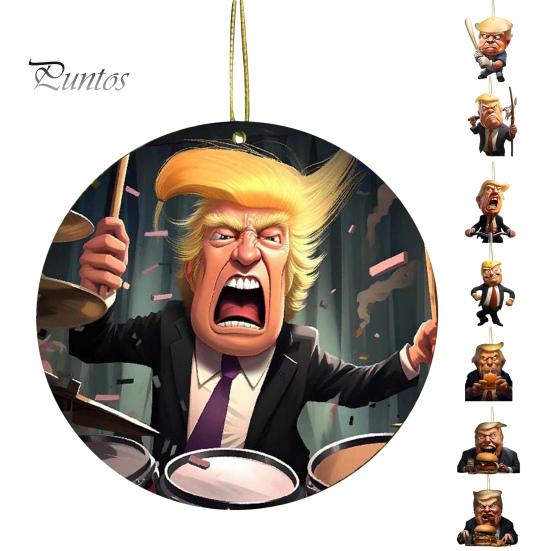 1/9 шт. Рождественский орнамент Трампа, акриловое украшение для рождественской елки, забавные аксессуары для автомобиля Трампа для сторонников Трампа, декор для офиса и дома