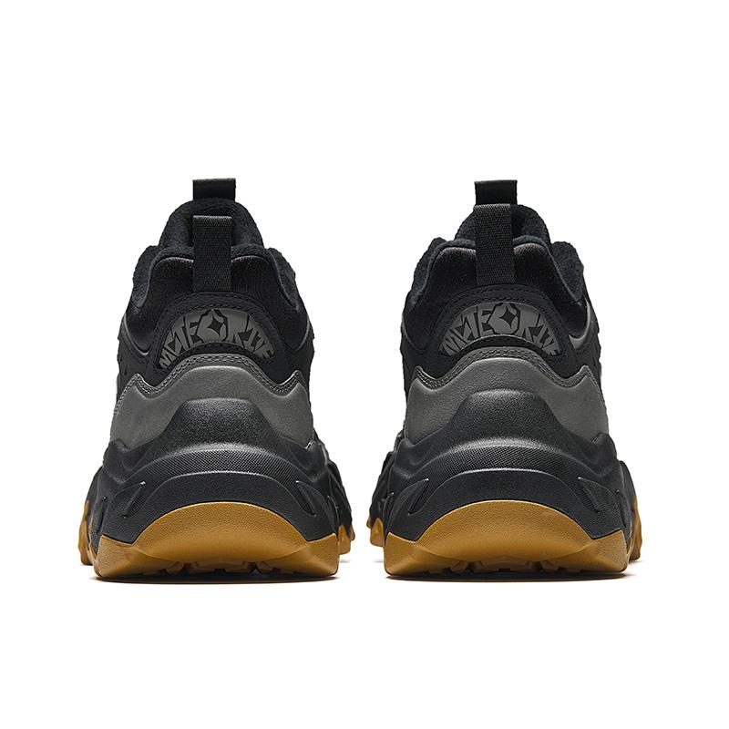 Anta Panshi Comfortable Fashion Plush Non-Slip Wear-Resistant Warm Mid-Top Casual Shoes Men Casual Shoes Black Gray 112448950-5