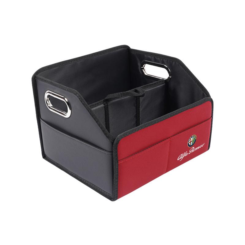 Leather Car Storage Box Trunk Folding Organized Case For Alfa Romeo Giulia Stelvio Giulietta 156 159 147 Mito Tonale Brera DiscoTM6
