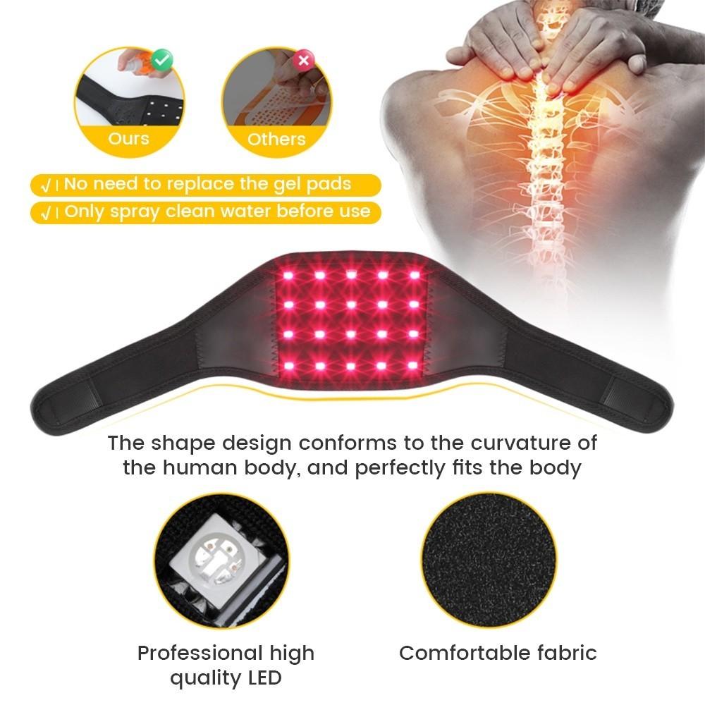 12 В Инфракрасный Красный Свет Терапевтическое Устройство Светодиодный Свет И EMS Двойного Действия Пояс Для Терапии Шеи Нагревающий Подушка для Облегчения Боли в Шее и Плечах