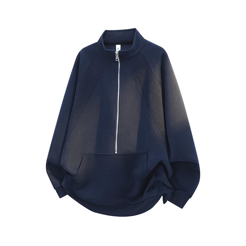 Свитшот с длинными рукавами и воротником-стойкой на молнии до середины — это модный и универсальный повседневный топ.