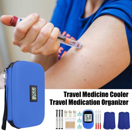 Сумка-холодильник для инсулина Yousheng с термометром, сумка-холодильник для диабетиков, сумка-холодильник для путешествий, сумка-органайзер для хранения инсулина