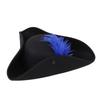 Wide Brim Tricorn Hat Feather Decorated Costume Hat Unisex Fashionable feather hat  Halloween Party