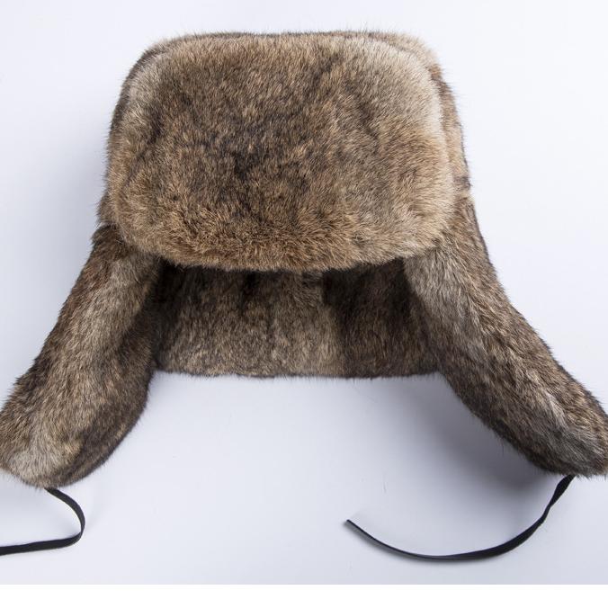 Шапка из кроличьей шерсти, мужская зимняя меховая шапка, утолщенная северо-восточная уличная теплая защита, защита ушей, хлопковая шапка для людей среднего и пожилого возраста