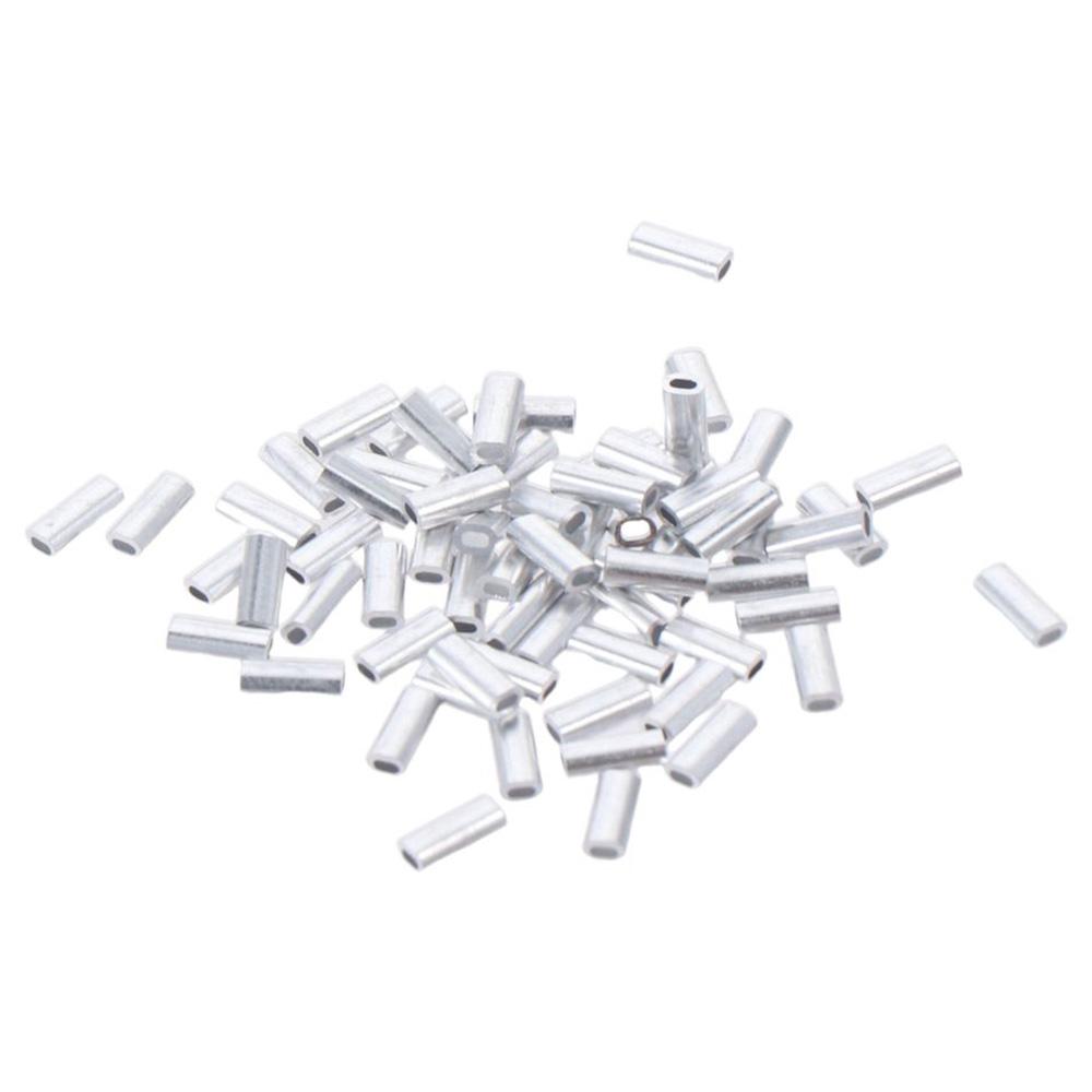 100pcs Aluminium Ferrules Sleeves 0.8/1.0/1.2/1.5/2.0/3.0mm Double Aluminum Tube  Fishing