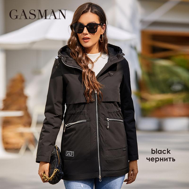 Gasman 2022 женский плащ, ветрозащитная куртка для женщин, повседневные парки средней длины с капюшоном, женская хлопковая одежда 8250
