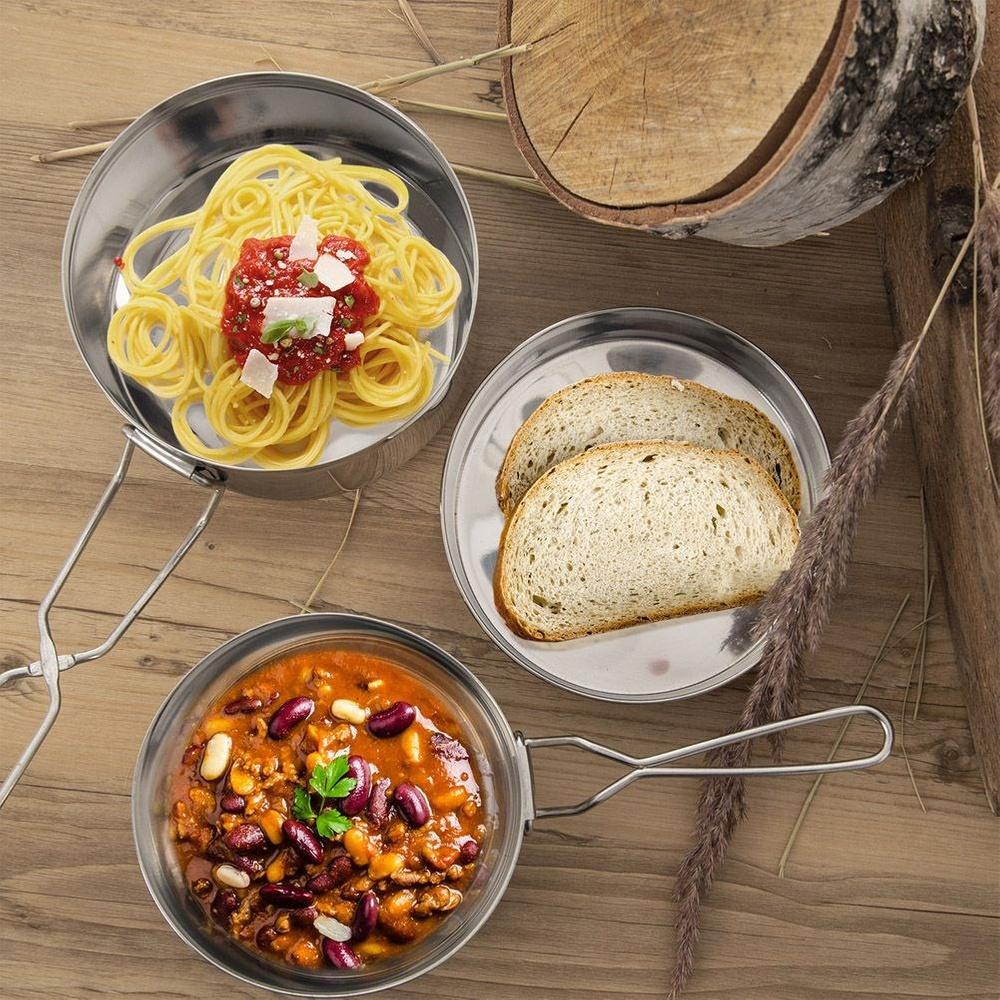 Tourist, scout, military steel mess tin 1.5 l, 900 ml 3 pcs.