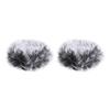 PATIKIL Microphone Fur Windscreen 25mm X 56mm Microphone Cover Windshield Use Gradient Black Indoor/Outdoor 2-Pack