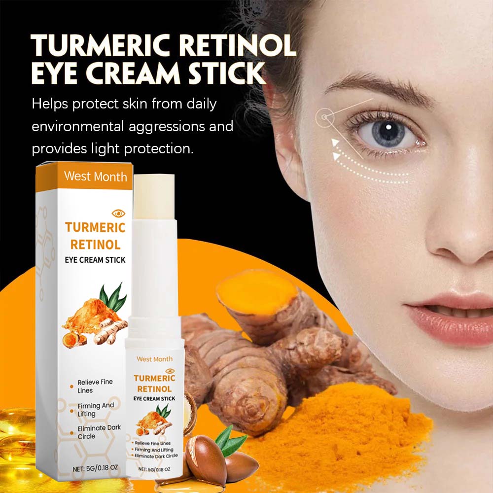 Turmeric Eye Cream Stick Nourishes The Skin, Improves Fine Lines, Relieves Eye Bags and Dark Circles, and Brightens The Eye Skin