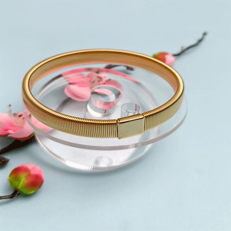 Унисекс Регулируемый Металлический Пружинный Браслет-Бэнгл - Нескользящий Эластичный Браслет-Манжета