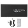 Распределитель HDMI 2 x2 с поддержкой 1080P для компьютерной игровой машины для отображения выходного изображения 100‑240 В UK