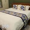 European Cotton and Linen Bed Flag with Diamond Shaped Flower Pattern Beds End Towel Hotel Homestay Special Bedding Bed End Cover Cushion Pillow