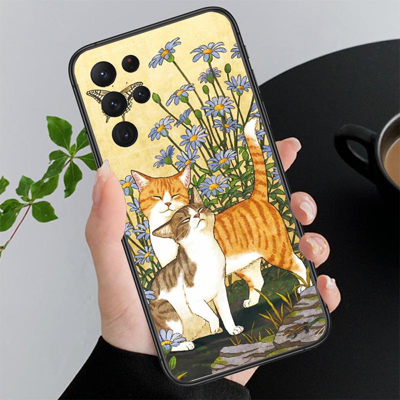 Cartoon Cat Phone Case For Samsung A52S A21S A33 A23 A13 A14 A32 A52 A53 A54 A51 A71 A15
