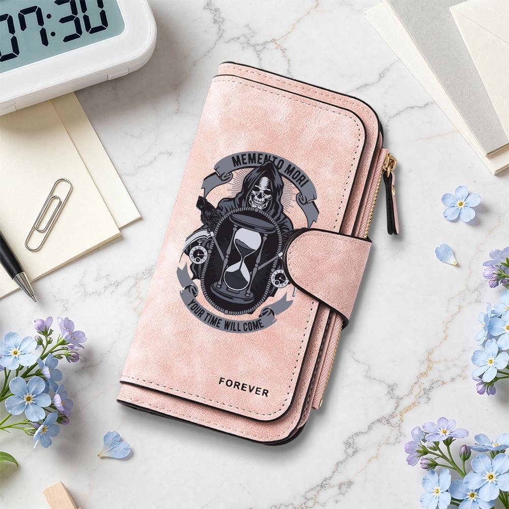 Gothic Skull Pattern Long Wallet Portable Multi Card Slot Fashion Daily PU Purse