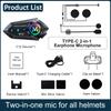 Y12 500M Two Rider Wireless Bluetooth 5.4 Motorcycle Helmet Headphone IPX6 Waterproof 800mAh Noise Canceling RGB Color FM Radio Headset