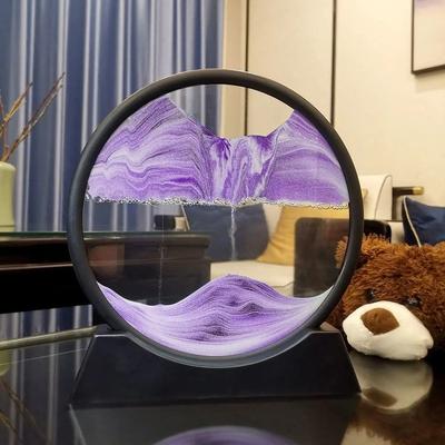 3D Песочные часы Зыбучие пески Движущийся песок Художественная картина Круглое стекло Глубокий морской песчаный пейзаж Ремесло Текучая картина Офис Домашний декор Подарки