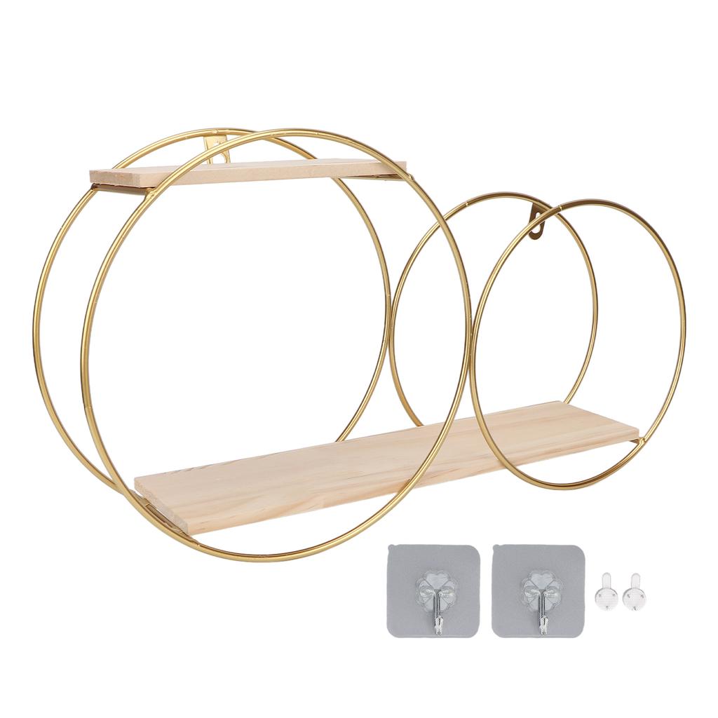 Настенная полка для хранения Металлическая круглая декоративная Настенный плавающий органайзер для ванной комнаты