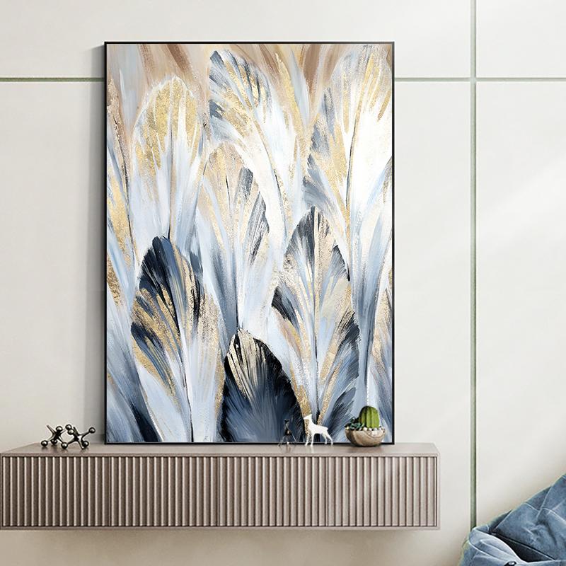 Абстрактные золотые пальмовые листья, постер, декор для комнаты, скандинавское растение, холст, картина, настенное искусство для гостиной, интерьер, домашний декор