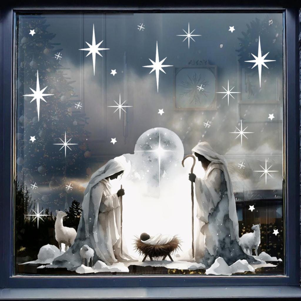 Съемные статические наклейки на окна - Многоразовые наклейки на окна без остатка для сезонного и делового декора