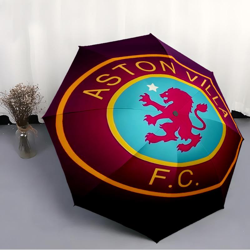 1pc Aston Villa Umbrella, Sun Protection, And UV Shielding. It Has Eight Sturdy Ribs for Outdoor Use And Perfect As a Holiday Gift