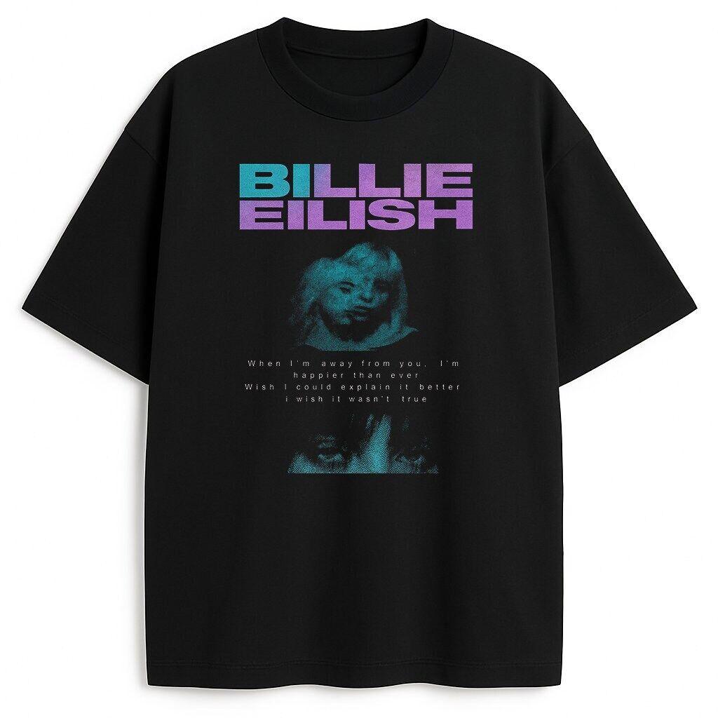 Футболка Billie Eilish Sadcore Happier Than Ever Унисекс и Женская Летняя Хлопковая Одежда Повседневная Мода Круглый Вырез Короткий Рукав