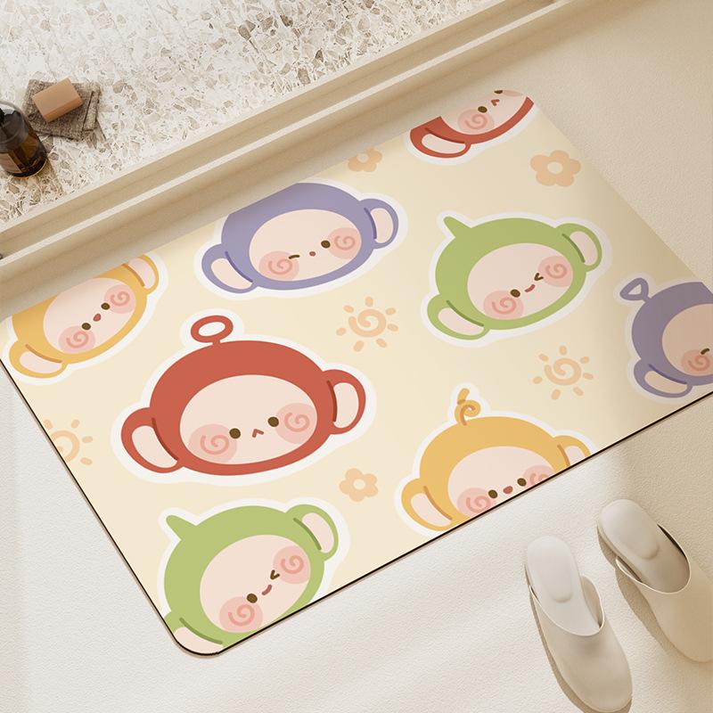 Cute Cartoon Diatom Mud Restroom Mat Moisture Moisture-wicking Dirt Resistance Foot Mat Take Care Bathroom Strong Moisture-wicking Foot Mat Door